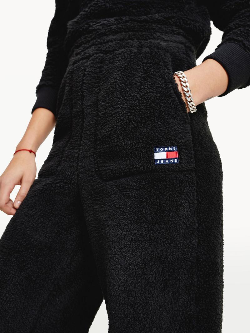 Női Tommy Hilfiger Recycled Fleece Sweatpant Nadrág Fekete | HU 248NWY